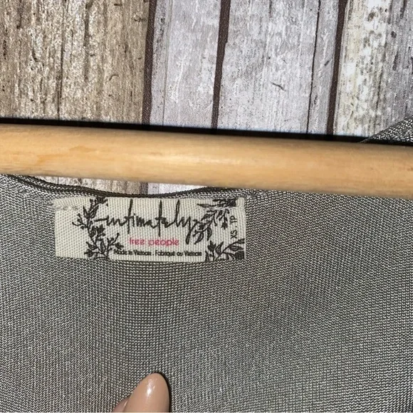 Intimately Free People Turnt Oxide Metallic Silver Bodysuit Deep V XS - Picture 8 of 9